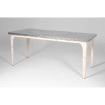 Galvanised metal top dining table