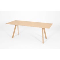 Pale oak rectangular dining table
