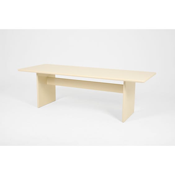 image of Large minimalist lacquered cream dining table