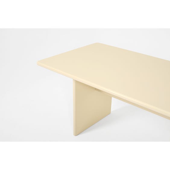 image of Large minimalist lacquered cream dining table