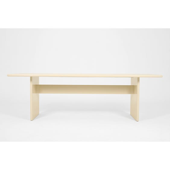 image of Large minimalist lacquered cream dining table