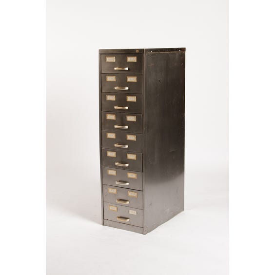 image of Vintage polished steel filing cabinet