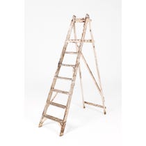 Tall distressed grey step ladder