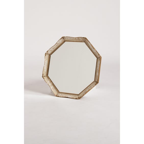 image of Octagonal crackle glaze gilt mirror
