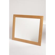 Simple thick oak wall mirror