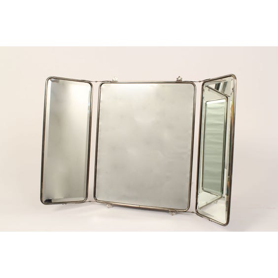 image of Small vintage metal frame mirror