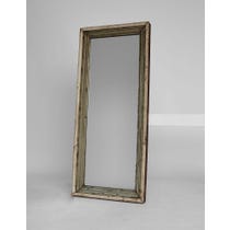 Tall distressed white wall mirror