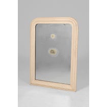 Large curved cream wall mirror