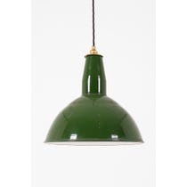 Green industrial hanging dome shade