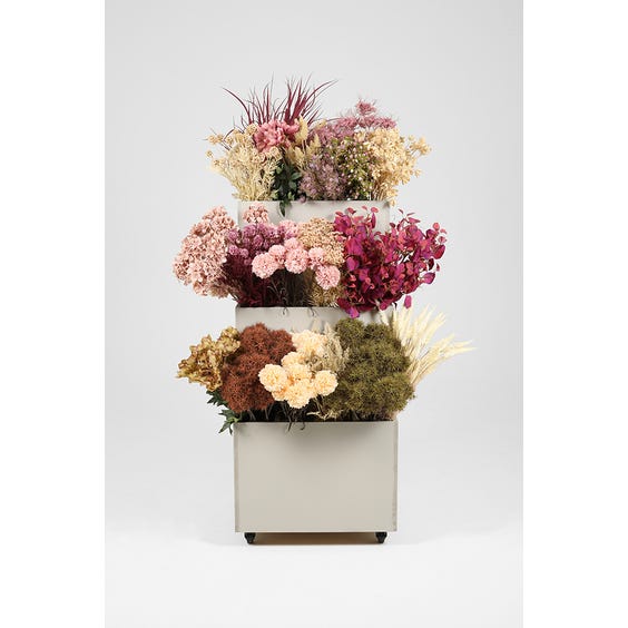 image of Grey painted tiered floristry display stand