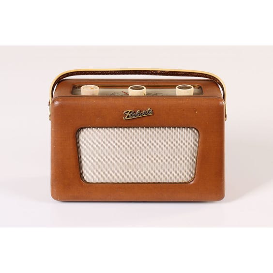 Roberts vintage tan leather radio image