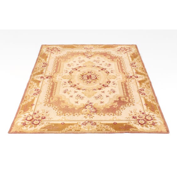 Period needlepoint floral cream rug image