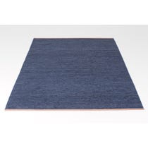 Woven blue finely striped rug