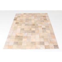 Ivory patterned tile patchwork rug