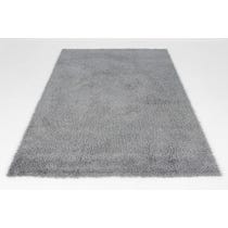 Blue grey shag pile rug