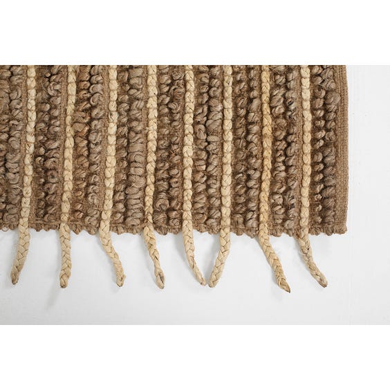 image of Modern natural jute knotted striped rug