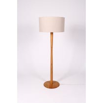 Solid oak pole floor lamp
