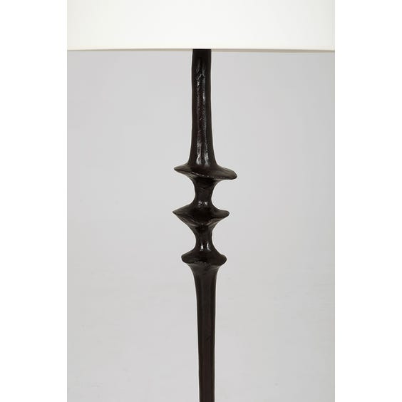 image of Brutalist blackened bronze sculptural floor lamp