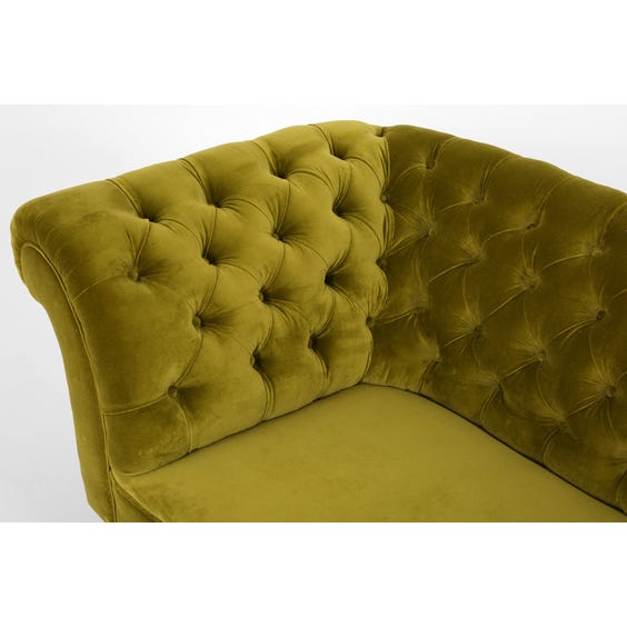 Victorian green velvet buttoned sofa image
