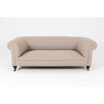 Victorian linen roll arm sofa