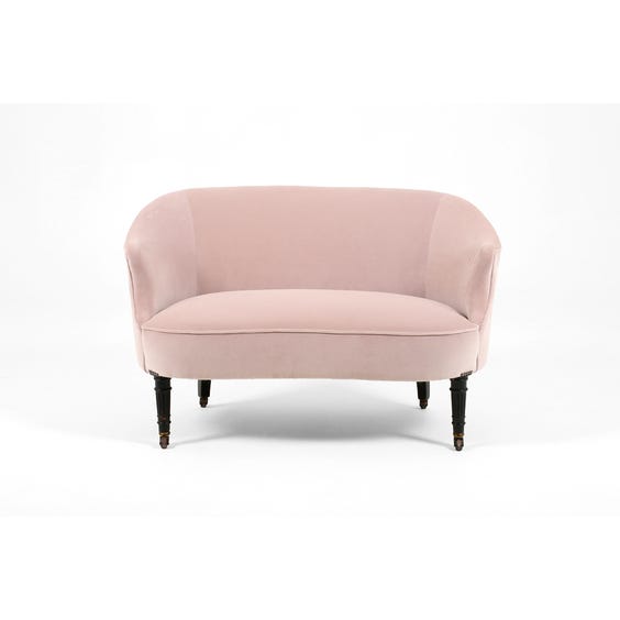 Small pink velvet sofa image