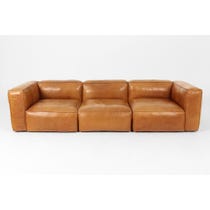 Vintage tan leather sofa