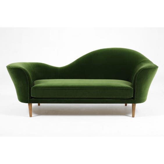 Forest green velvet wave sofa image