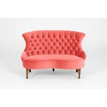 Small pink buttoned sofa