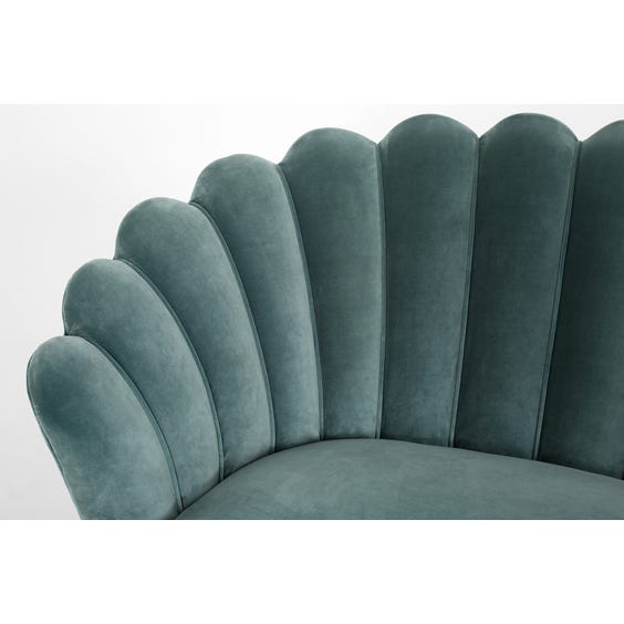 Midcentury scallop back sofa image