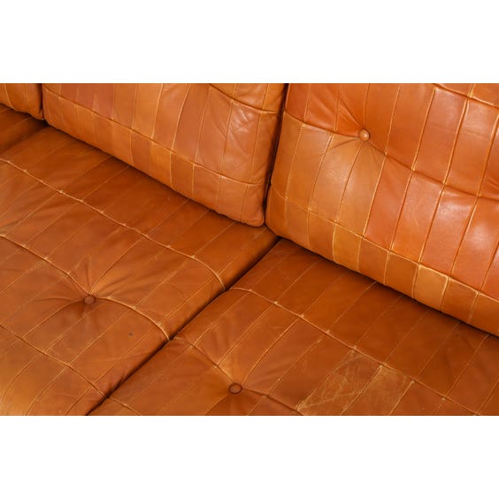 Midcentury Danish tan leather sofa image