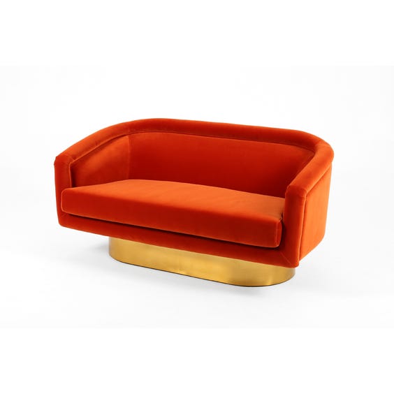 image of 1970s orange velvet sofa