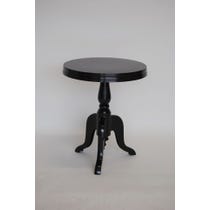 Black metal circular side table