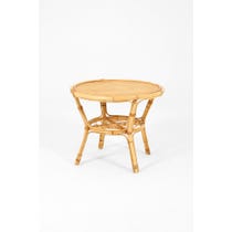 Midcentury woven rattan side table