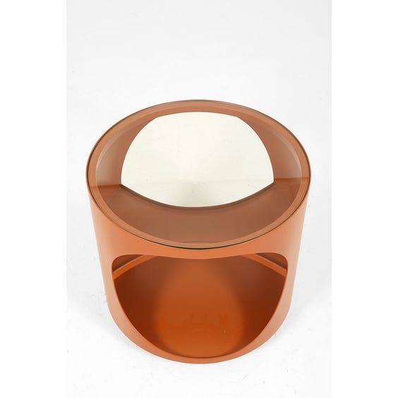 image of Rust brown space age plywood side table