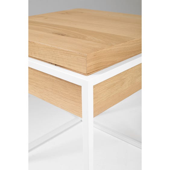 Modern oak white side table image