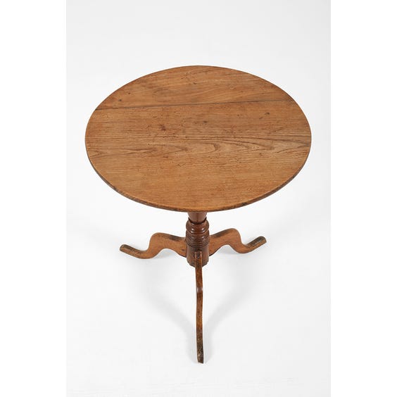 image of Antique fruitwood circular side table