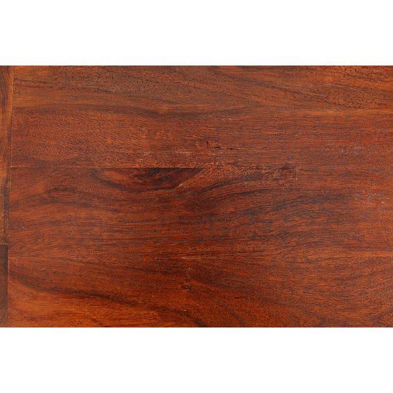 image of Midcentury wooden square top flared plinth side table