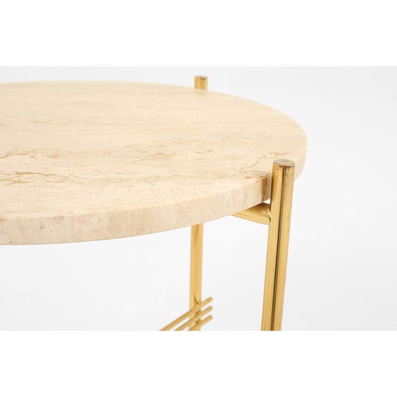 image of Danish circular travertine side table