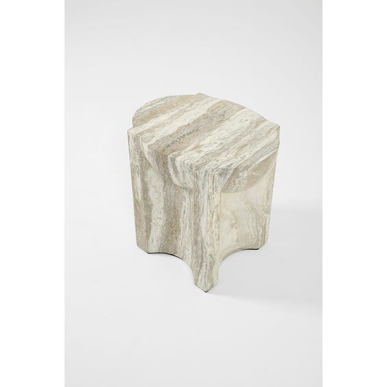 image of Postmodern grey faux marble basin side table