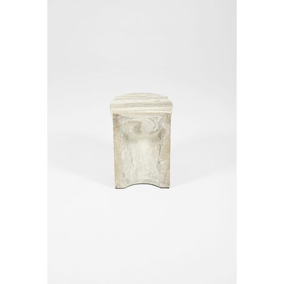 image of Postmodern grey faux marble basin side table