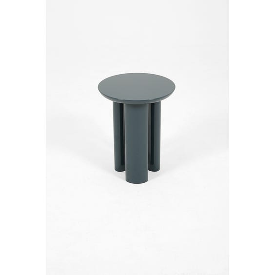 image of Postmodern dusky blue lacquered side table