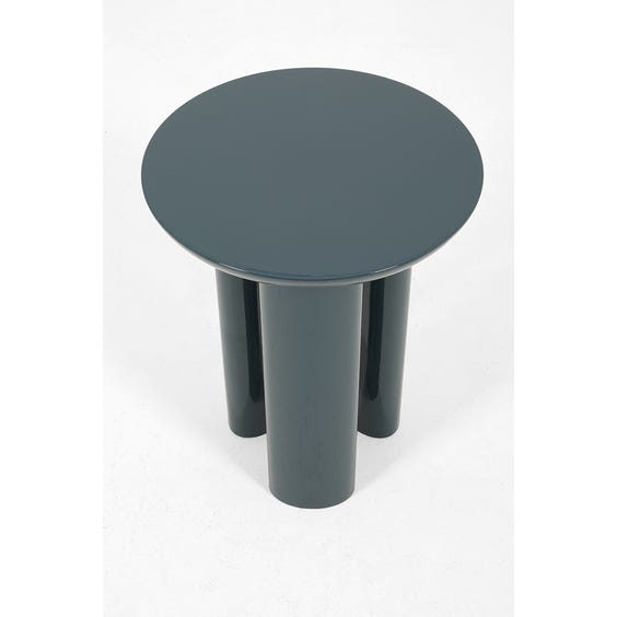 image of Postmodern dusky blue lacquered side table