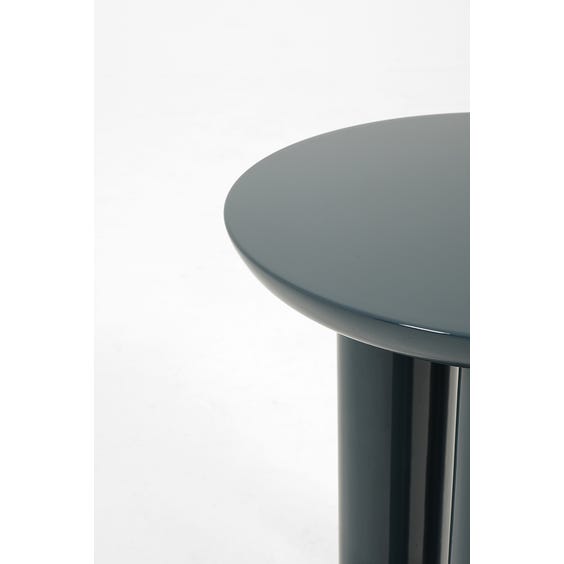 image of Postmodern dusky blue lacquered side table