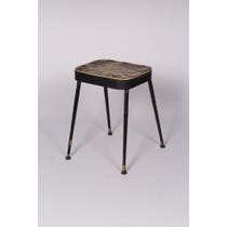 Vintage black metal vinyl stool