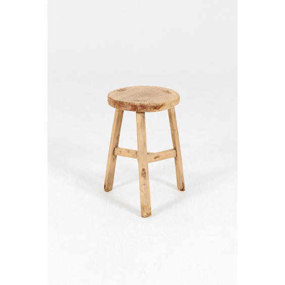 Rustic Chinese bleached elm stool image