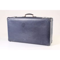 Navy blue leather suitcase
