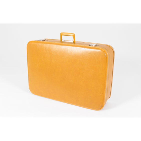 Medium vintage mustard vinyl suitcase image