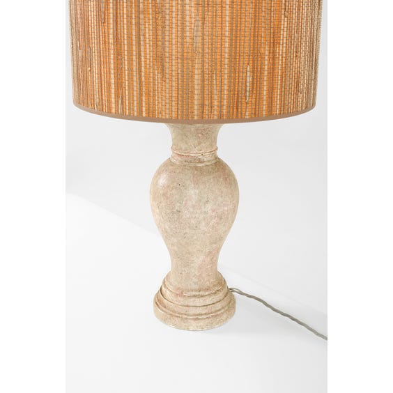 image of Beige painted marbled effect lamp