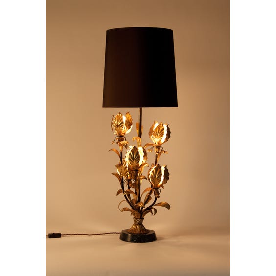 image of Ornate gold leaf lamp