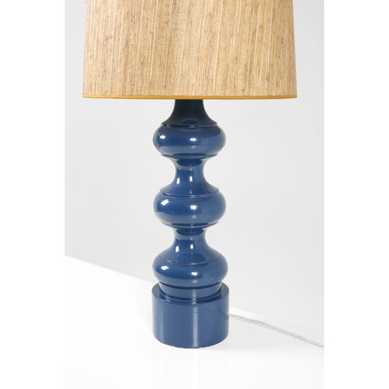 image of 1970's navy bobbin lamp